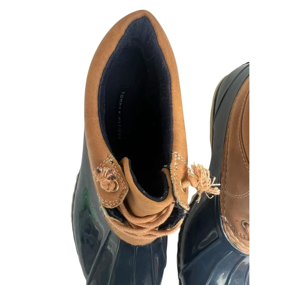 Tommy Hilfiger Womens‎ Ankle Duck Boots Size 9 Lace Up Rain Outdoors T Wheat
